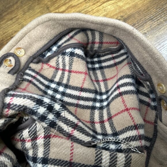 Burberry Duffle Toggle Coat Jacket Nova Check Lining Wool Hooded Preppy READ - Picture 10 of 15